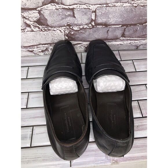 Ermenegildo Zegna Black Leather Square Toe Loafers Dress Shoes Men Sz 8.5M US/42 main image 5